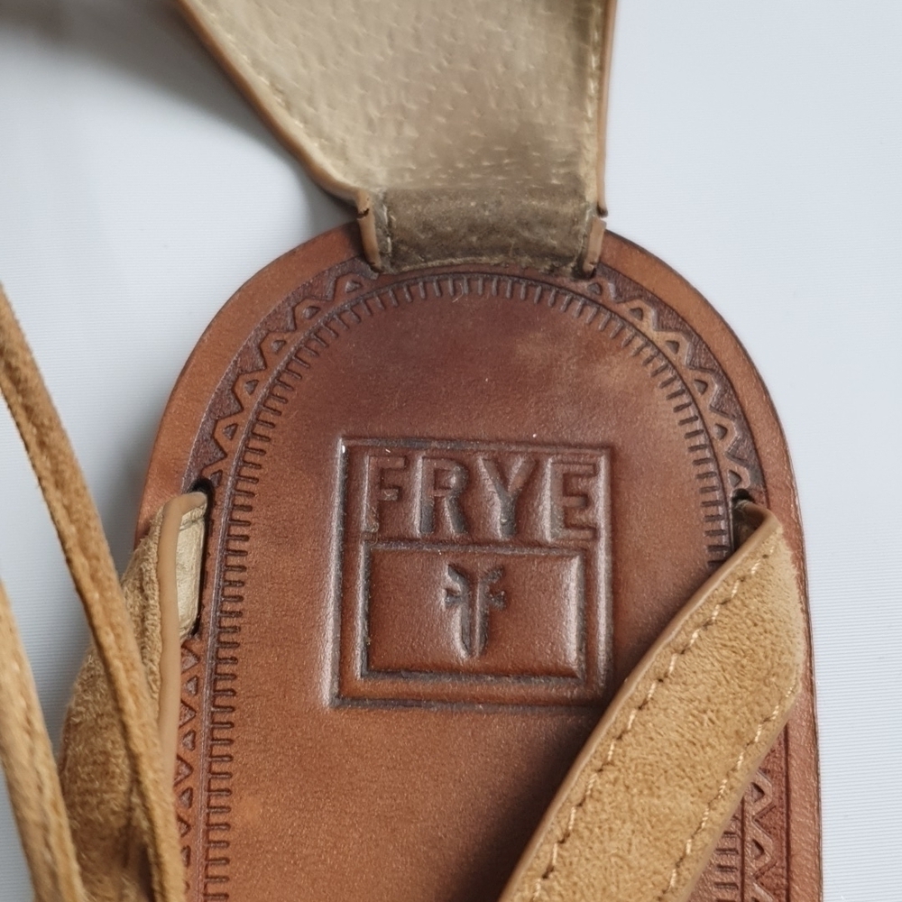 Frye Ruth Suede Short Gladiator  Tan Sandals - Picture 6 of 11